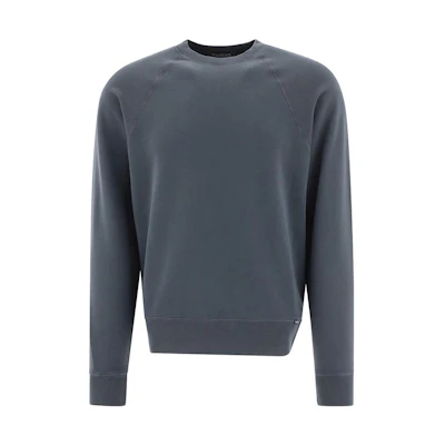 TF TOM FORD FW22 Solid Color Crewneck Pullover Long Sleeve Sweatshirt Grey Blue Men BA265TFJ985B47