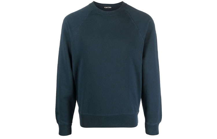 TF TOM FORD FW22 Solid Color Raglan Pullover Sweatshirt Blue Mens TFJ985BA265B49