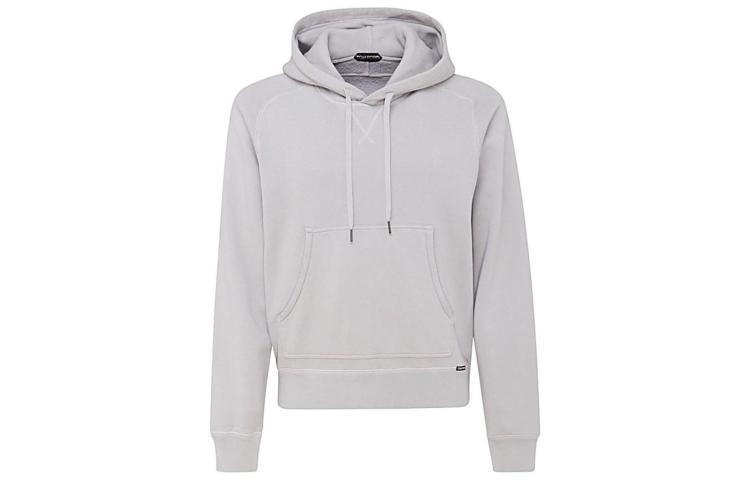 TF TOM FORD Solid Color Pullover Sweatshirt - Gray BZ265TFJ259-K44