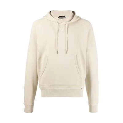 TF TOM FORD SS22 Solid Drawstring Hoodie Beige Long Sleeve Pullover - BZ265TFJ259N42
