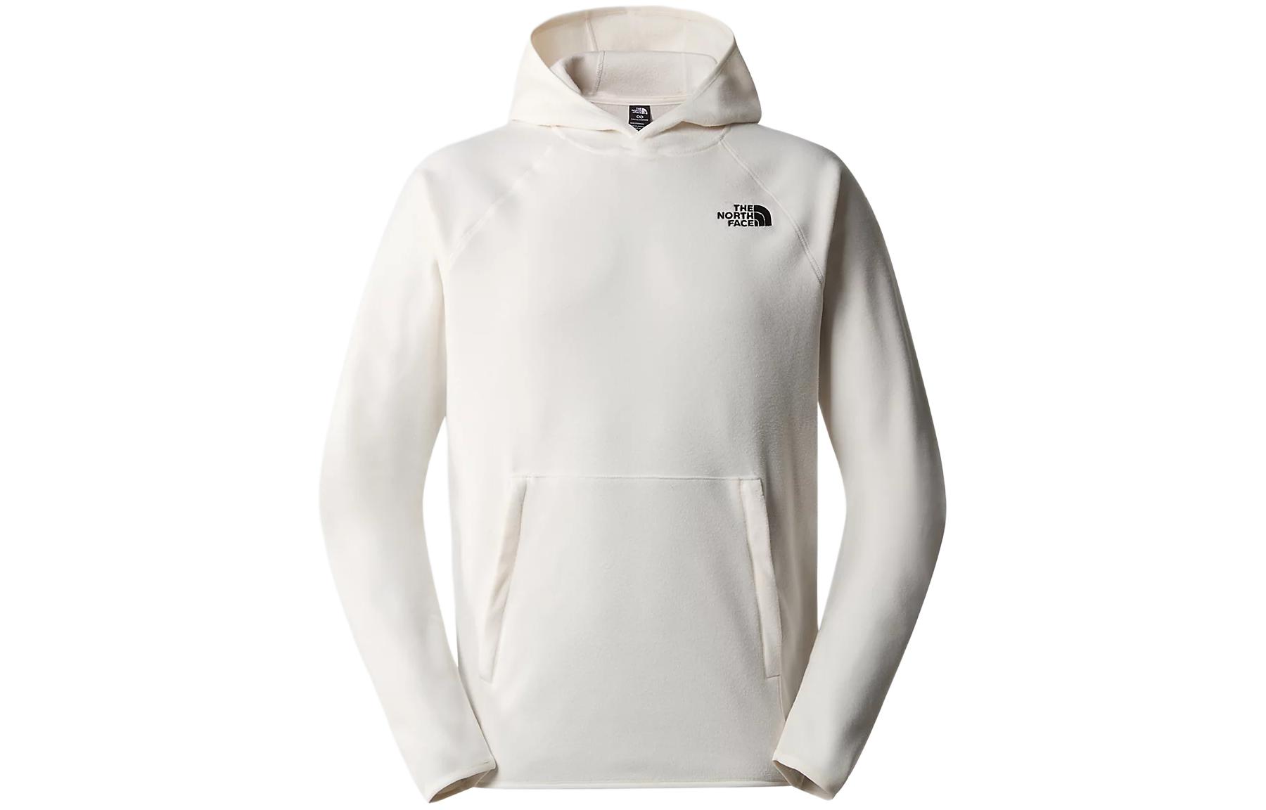 TNF 100 Glacier Fleece Hoodie White Simple Logo Design NF0A855Z-N3N