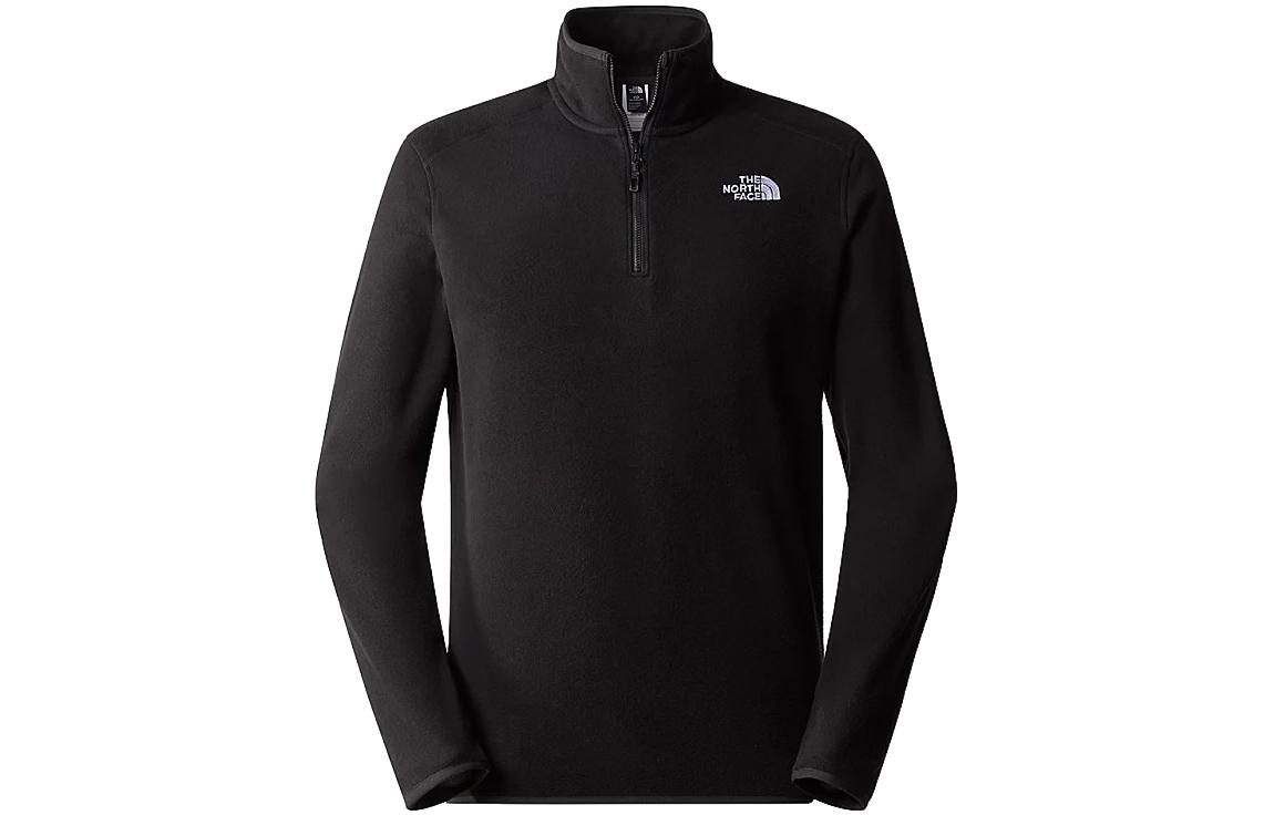 TNF 100 Glacier Fleece Pullover Black Simple Logo Design NF0A855W-JK3