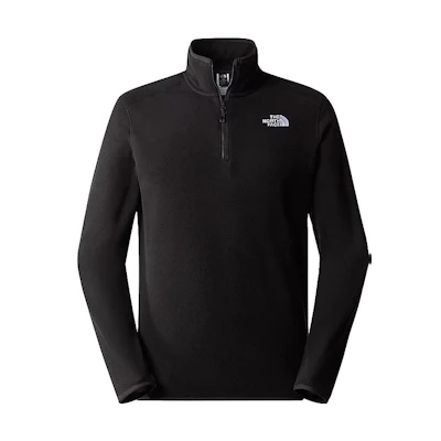 TNF 100 Glacier Fleece Pullover Black Simple Logo Design NF0A855W-JK3