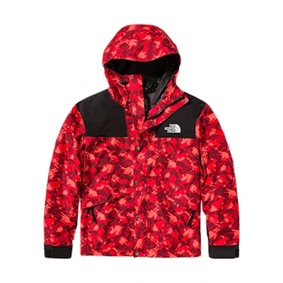 TNF 1986 Camo Logo Waterproof Unisex Outdoor Jacket Red NF0A7UR9-II5