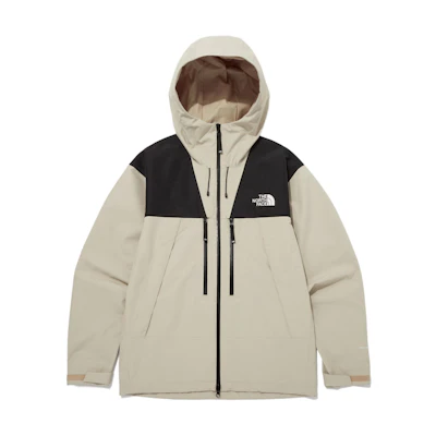 TNF 1990 Mountain Logo Print Hooded Jacket Beige Unisex Outdoor Wear NJ2HQ01B