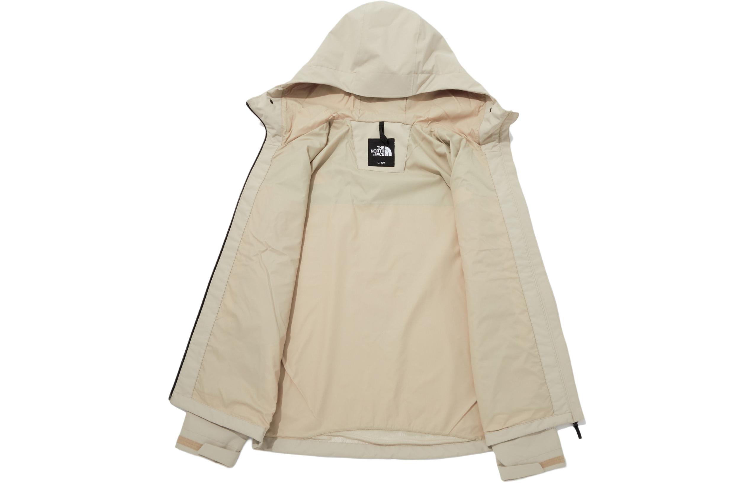 TNF 1990 Mountain Logo Print Hooded Jacket Beige Unisex Outdoor Wear NJ2HQ01B 圖 4