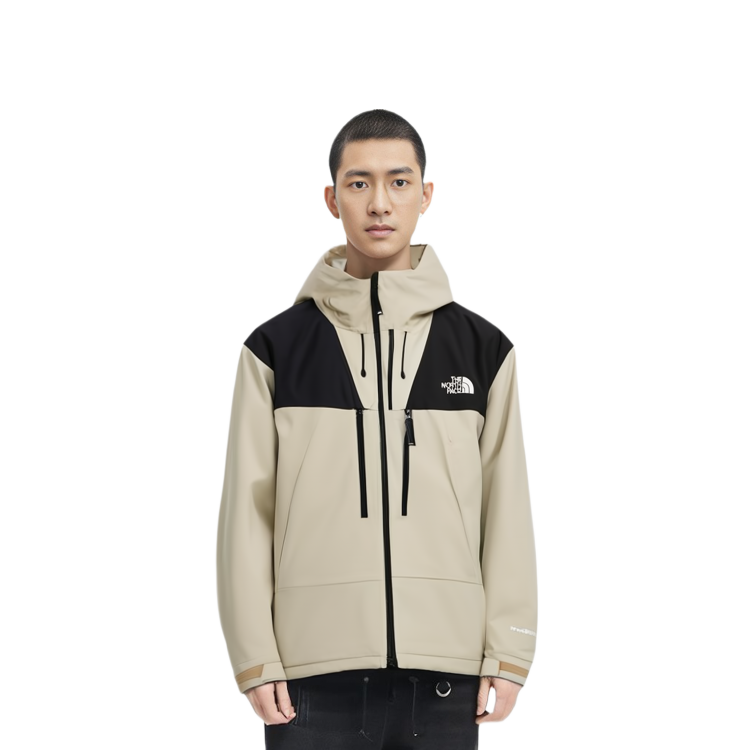 TNF 1990 Mountain Logo Print Hooded Jacket Beige Unisex Outdoor Wear NJ2HQ01B 圖 5