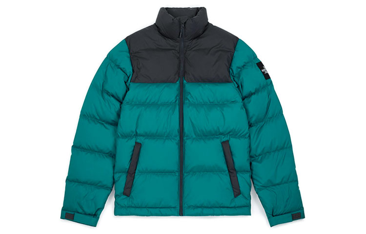 TNF 1992 Nuptse Jacket Asphalt Grey Colorblock Puffer Lake Blue Unisex. T92ZWE-7RD
