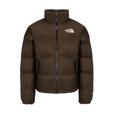 TNF 1996 Brown Puffer Jacket Solid Zip-Up Down Coat NJ1DQ66A