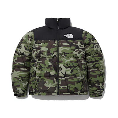 TNF 1996 Camo Puffer Jacket Green Winter Warm Coat NJ1DP76C