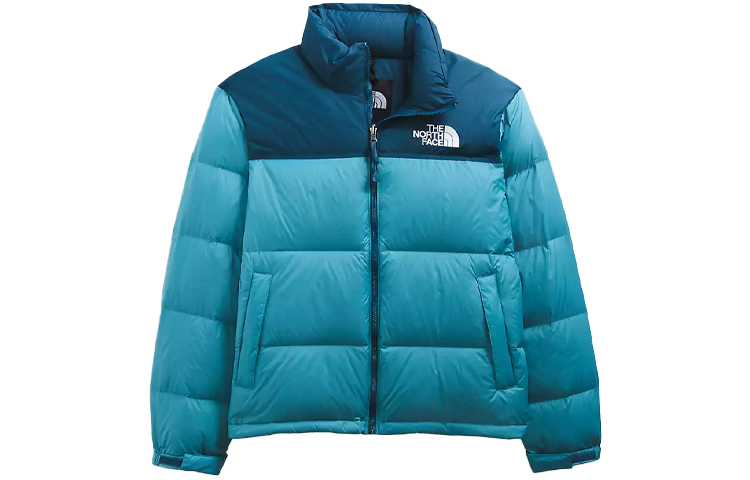 TNF 1996 Colorblock Logo High-Neck Puffer Jacket Men, Montreal Blue NF0A3C8D-9NQ