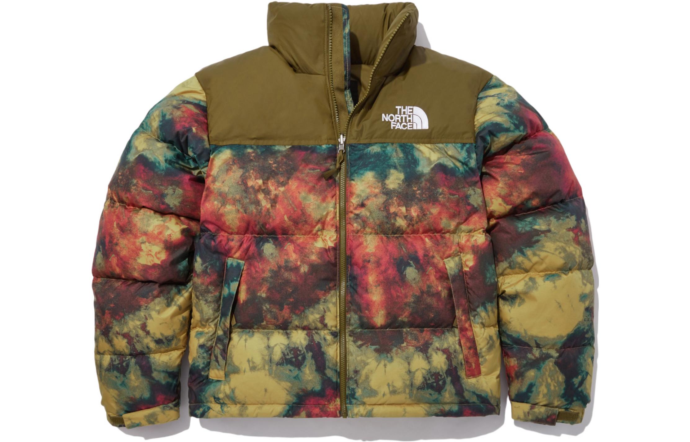 The North Face 1996 Logo Tie-Dye Print Puffer Jacket Yellow Unisex NJ1DN91B