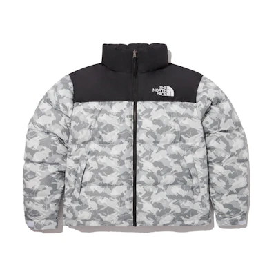 TNF 1996 Nuptse Camo Logo Down Jacket Unisex - Year of the Rabbit Gray NJ1DP01B