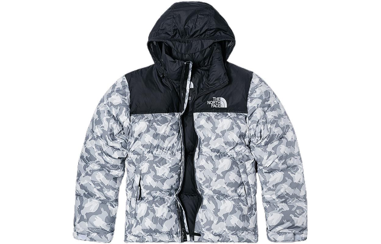 TNF 1996 Nuptse Camo Logo Waterproof Down Jacket Unisex Grey NF0A3C8D-II6