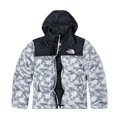 TNF 1996 Nuptse Camo Logo Waterproof Down Jacket Unisex Grey NF0A3C8D-II6