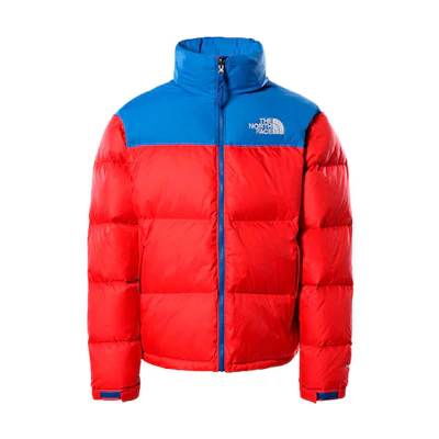 TNF 1996 Nuptse Colorblock Hooded Down Jacket Red Unisex NF0A3C8D-Y3B