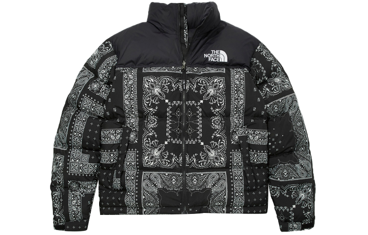 The North Face 1996 Nuptse Down Print Zip Jacket Winter Black NJ1DM96A