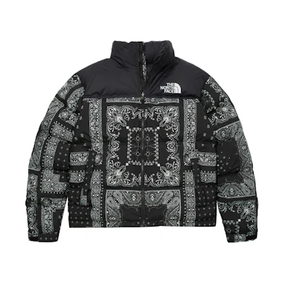 TNF 1996 Nuptse Down Print Zip Jacket Winter Black NJ1DM96A