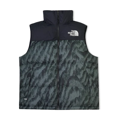 TNF 1996 Nuptse Green Zebra Down Jacket Hooded Vest Winter NF0A5IX5-29L