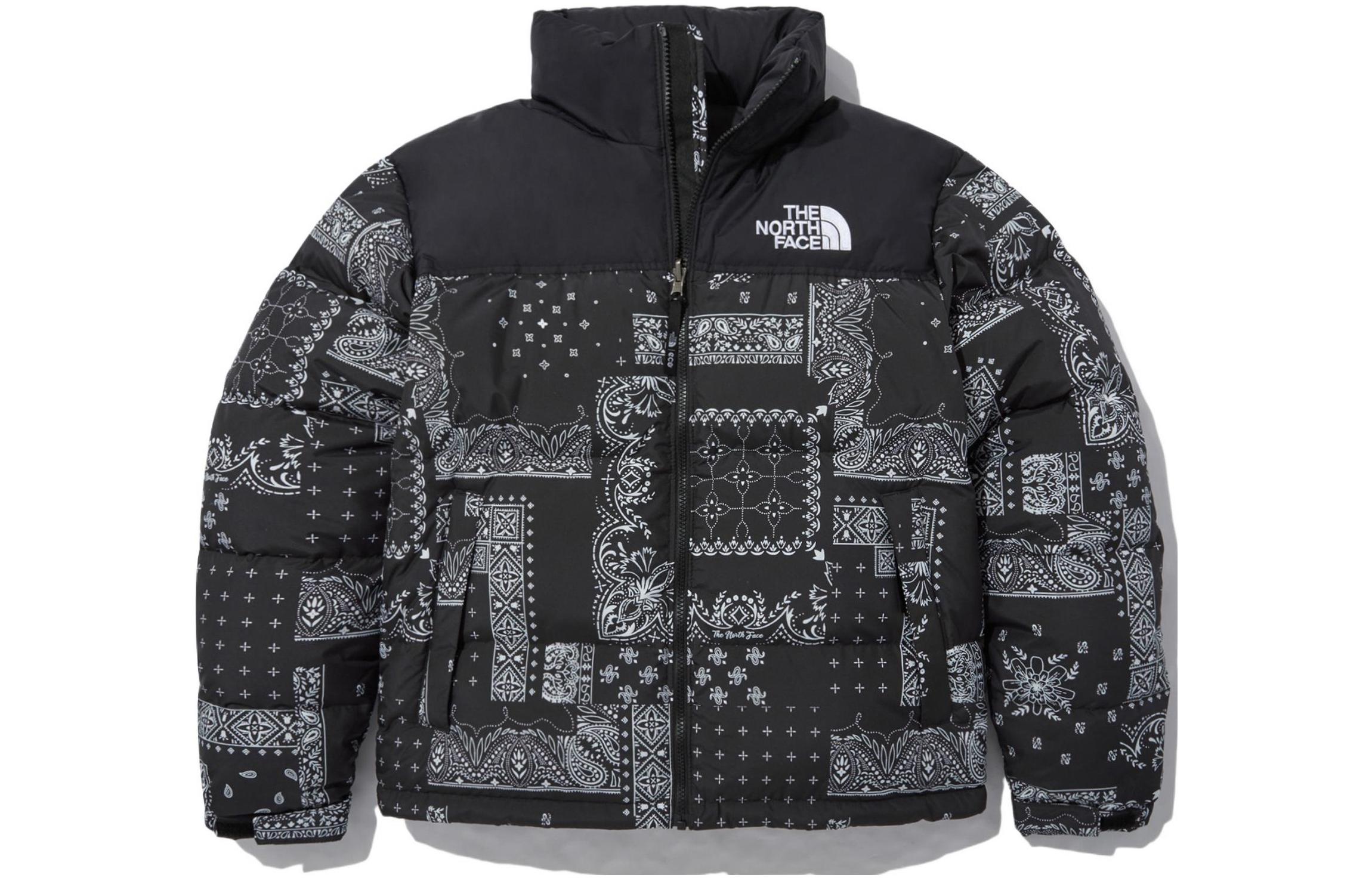 TNF 1996 Nuptse Printed Puffer Jacket Black Winter Wear NJ1DN76F