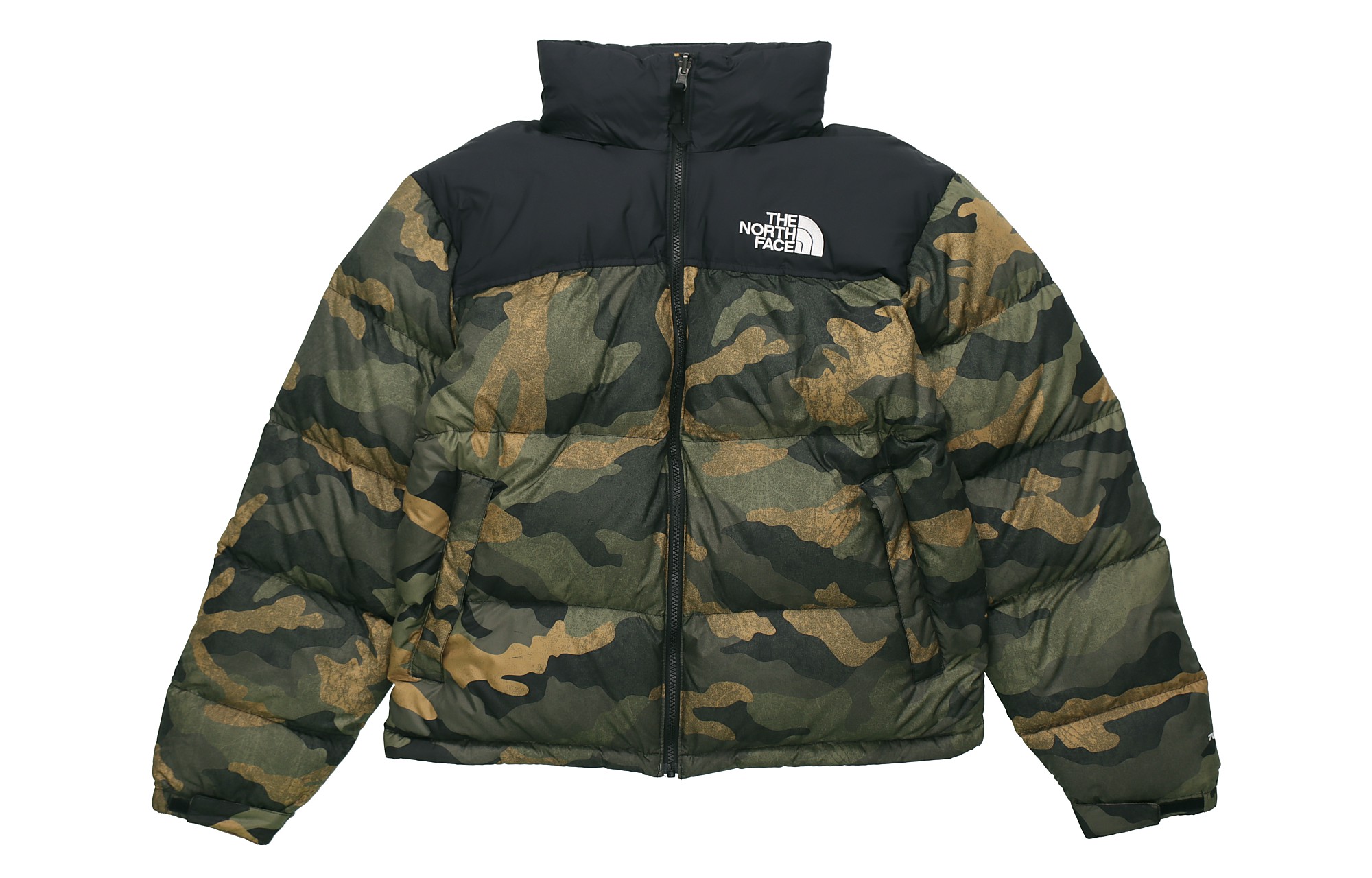 TNF 1996 Retro Nuptse Jacket 700 Fill Green Camo Down Coat T93C8D-F32