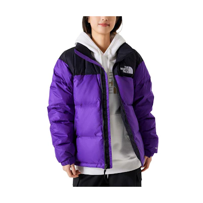 TNF 1996 Retro Nuptse Jacket Purple Colorblock Unisex Down Jacket. NF0A3C8D-QIR
