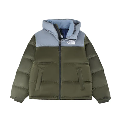 TNF 1996 Retro Nuptse Logo Puffer Jacket Gray Green Unisex. NI1DN60A
