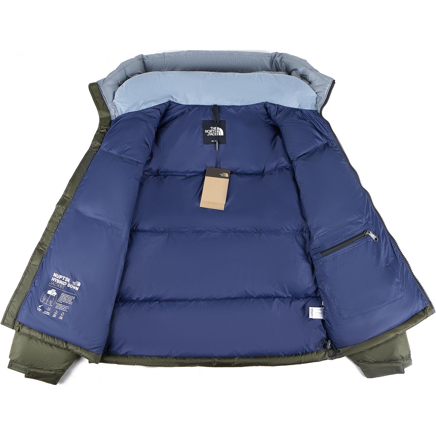 Shop The North Face 1996 Retro Nuptse Chaqueta Puffer Logo Gris Verde Unisex. NI1DN60A