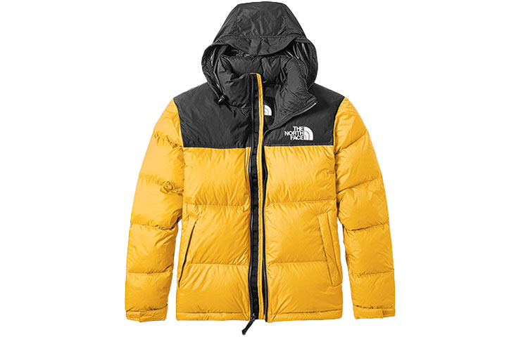 The North Face 1996 Yellow Colorblock Hooded Down Jacket Unisex Waterproof NF0A496S-70M