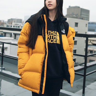 The North Face 1996 黃色拼色連帽羽絨外套 男女防水款式 NF0A496S-70M Purchase The North Face 1996 黃色拼色連帽羽絨外套 男女防水款式 NF0A496S-70M