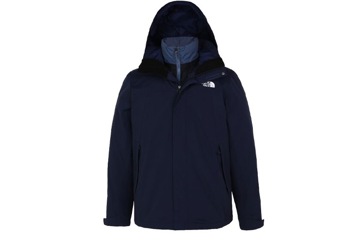 The North Face 3-in-1 Waterproof Down Jacket with Hood - Navy Blue. NF0A7WAY-6U8