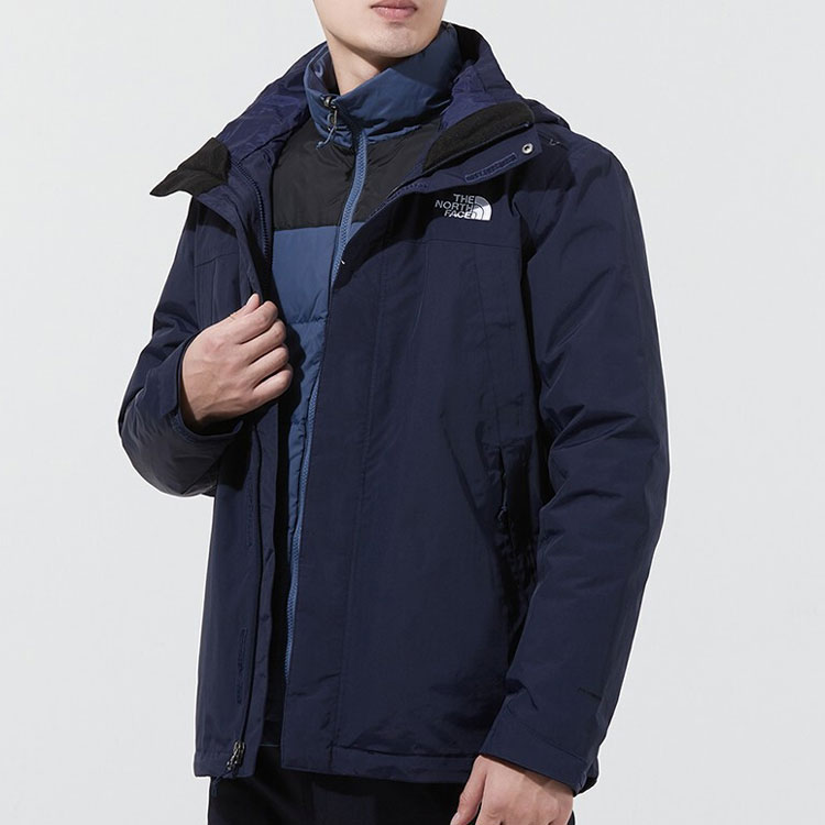Purchase ザ・ノース・フェイス 3イン1 防水 ダウンジャケット フード付き - ネイビーブルー NF0A7WAY-6U8
