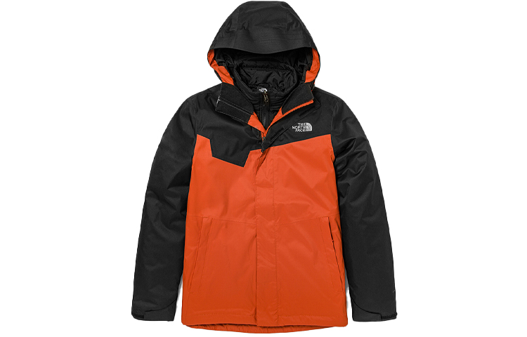 TNF 3-in-1 Waterproof Hooded Jacket, Red Orange NF0A4U7M-6U2