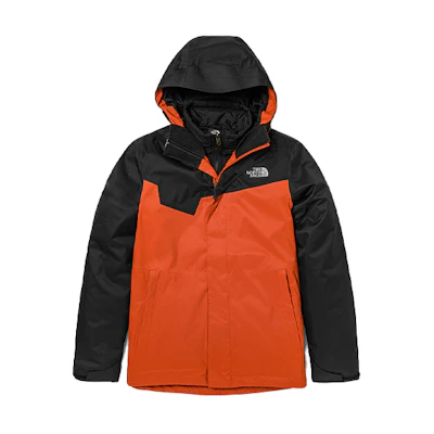 TNF 3-in-1 Waterproof Hooded Jacket, Red Orange NF0A4U7M-6U2