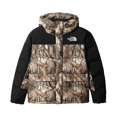 THE NORTH FACE 550-Fill Brown Down Hooded Winter Jacket with Leaf Pattern NF0A4QYX-047