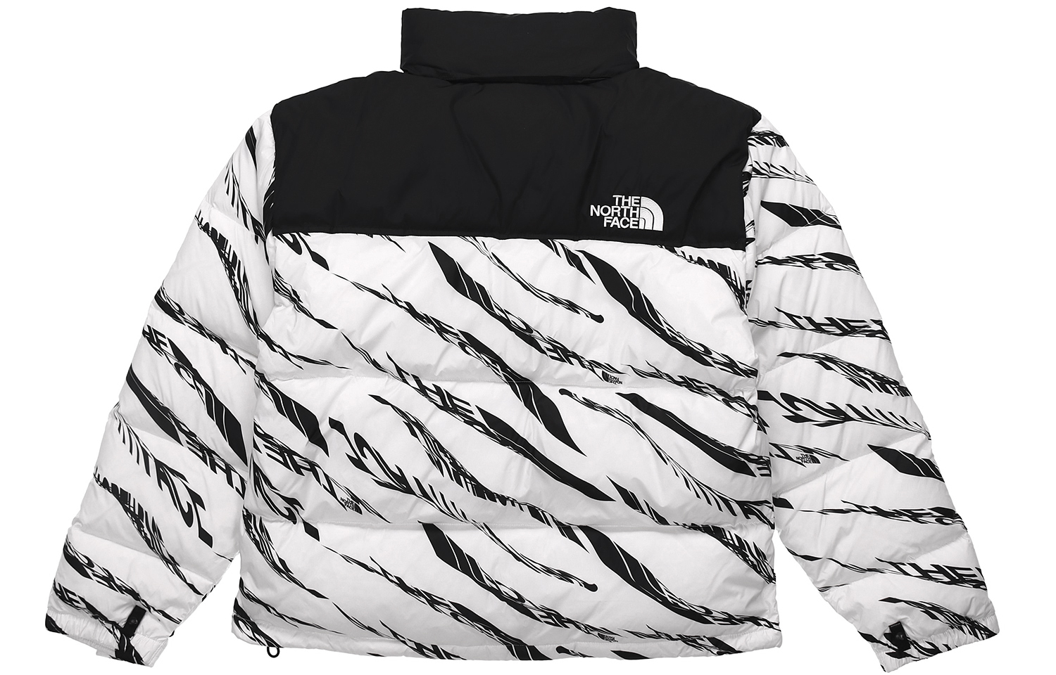 Lookbook THE NORTH FACE 700 填充斑馬紋可收納羽絨外套 - 白色 NF0A5AXQ-LG4