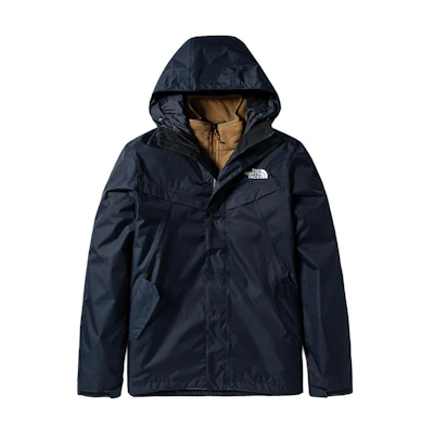 TNF 3-in-1 Hooded Waterproof Hiking Jacket Blue/Khaki. NF0A4U7X-X9V