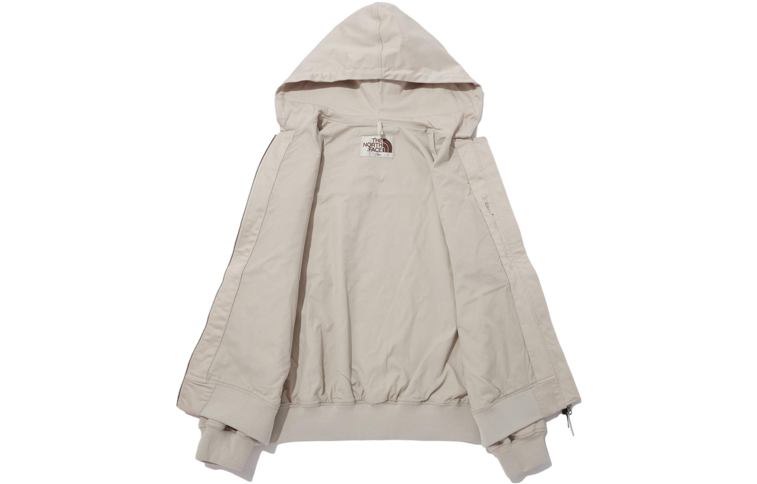 TNF  Beige Hoodie Jacket with Solid Logo Graphic. NJ3BP04L 圖 4