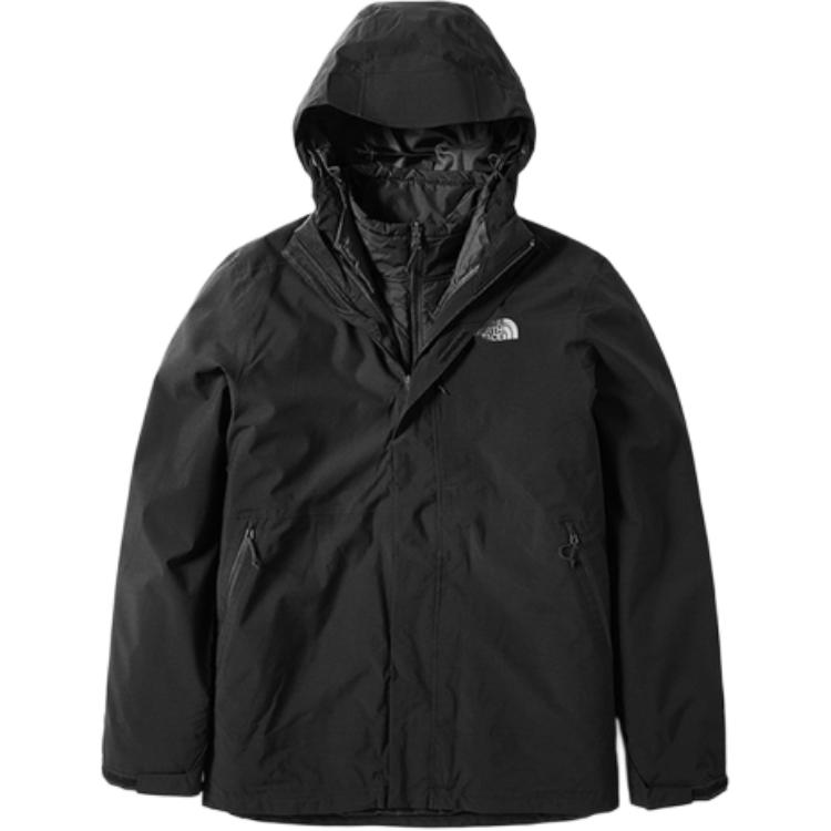 TNF  Black Waterproof 3-in-1 Logo Hooded Jacket NF0A3VSJ-KX7