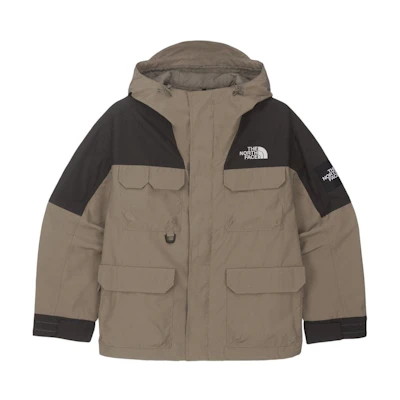 TNF Brown Colorblock Logo Hooded Utility Jacket. NJ3BQ52L