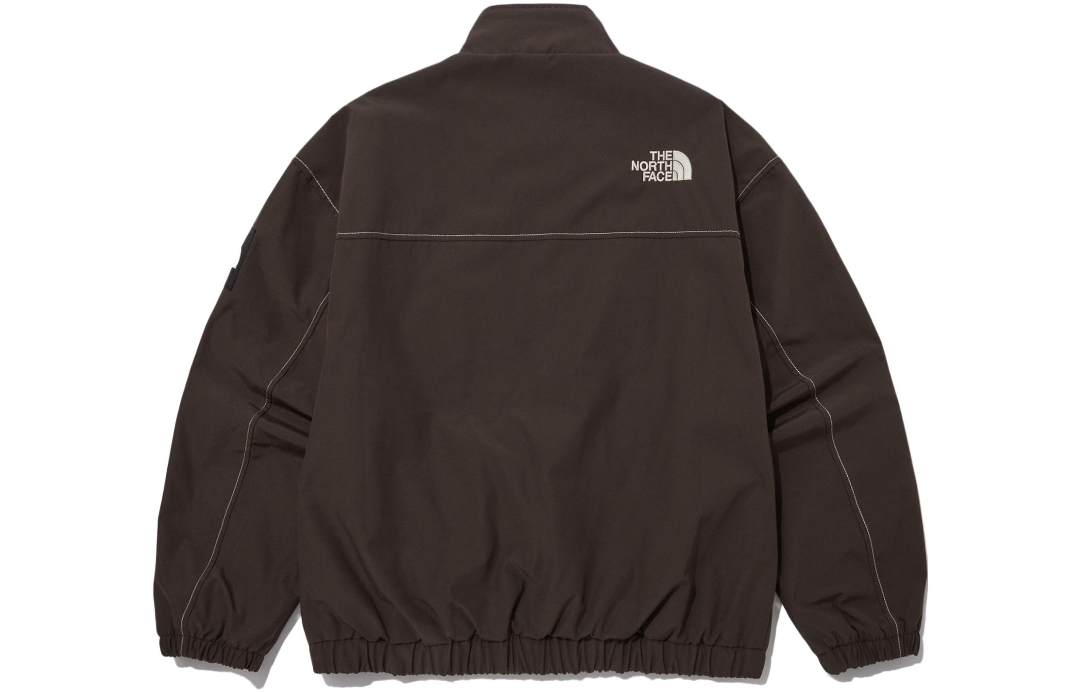 TNF  Brown Logo Embroidered Stand Collar Zip Jacket NJ3BP51M 圖 3