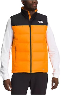 THE NORTH FACE Rompi Puffer Logo Colorblock Orange NF0A47DT-84P Order THE NORTH FACE Rompi Puffer Logo Colorblock Orange NF0A47DT-84P