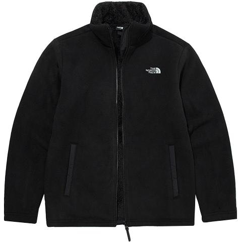 the-north-face-furry-ex-fleece-jacket-black-full-zip-logo-pullover-nj-4-fm-63-a