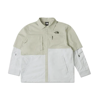 TNF Gray Colorblock Water-Resistant Outdoor Shirt. NF0A8A8M-0QJ