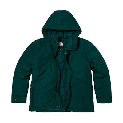 THE NORTH FACE Green Waterproof Hooded Down Jacket with Logo & Zip Pockets NF0A7QT6-D7V