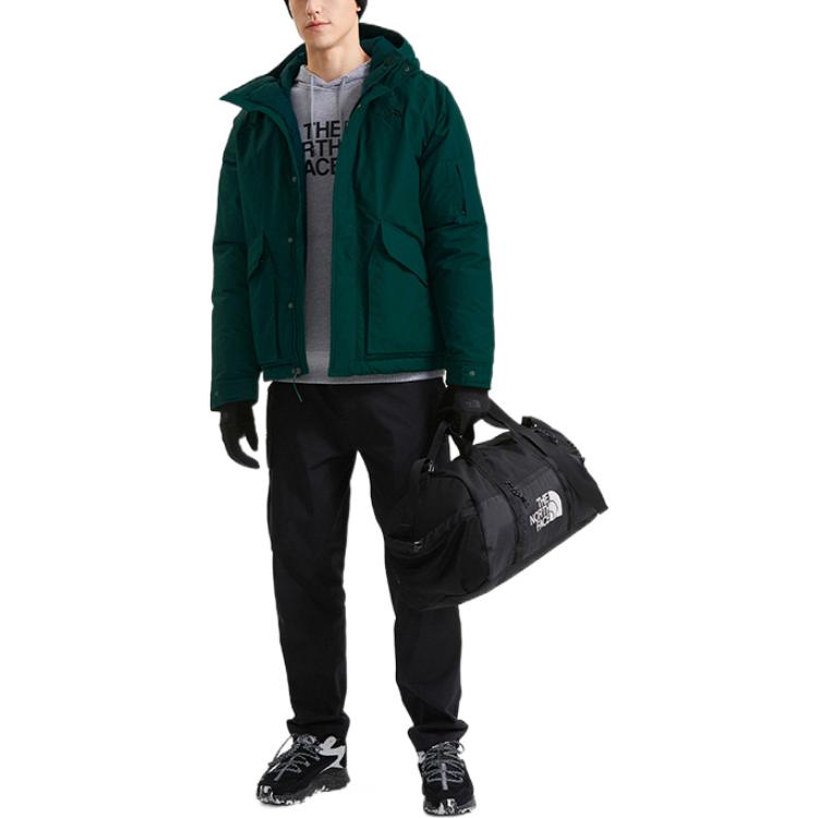 Lookbook THE NORTH FACE  Green Waterproof Hooded Down Jacket with Logo & Zip Pockets NF0A7QT6-D7V