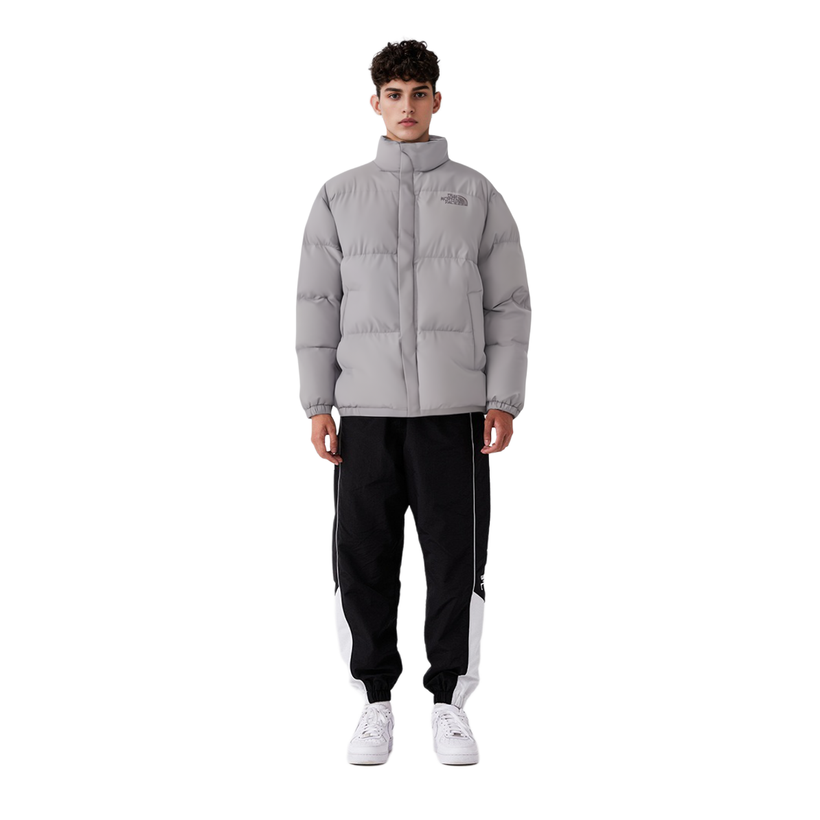 TNF  Grey Puffer Jacket with Logo Print and Stand Collar. NJ3NN52K 圖 5