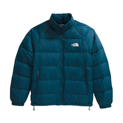 TNF High Neck Puffer Jacket Solid Logo - Midnight Petrol. NF0A88XU-1NO
