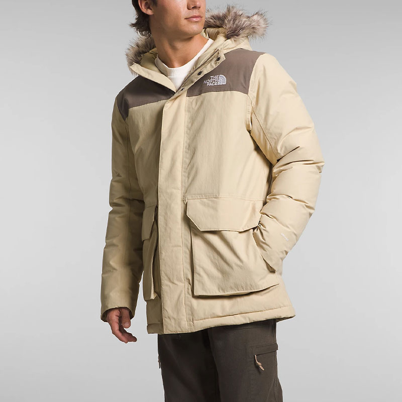 Shop 北面卡其色拼接连帽防水防风外套. NF0A7UWR-3X4