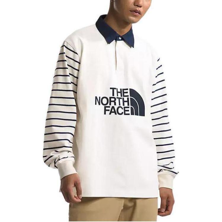 Lookbook The North Face  Logo Long Sleeve Casual Striped Shirt - White NF0A8704-SVO
